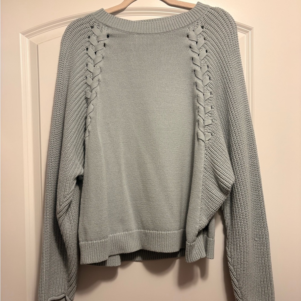 Simply Vera Vera Wang Light Blue Sweater with Braided Detail